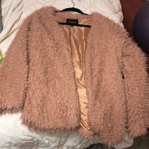 cute pink furry jacket